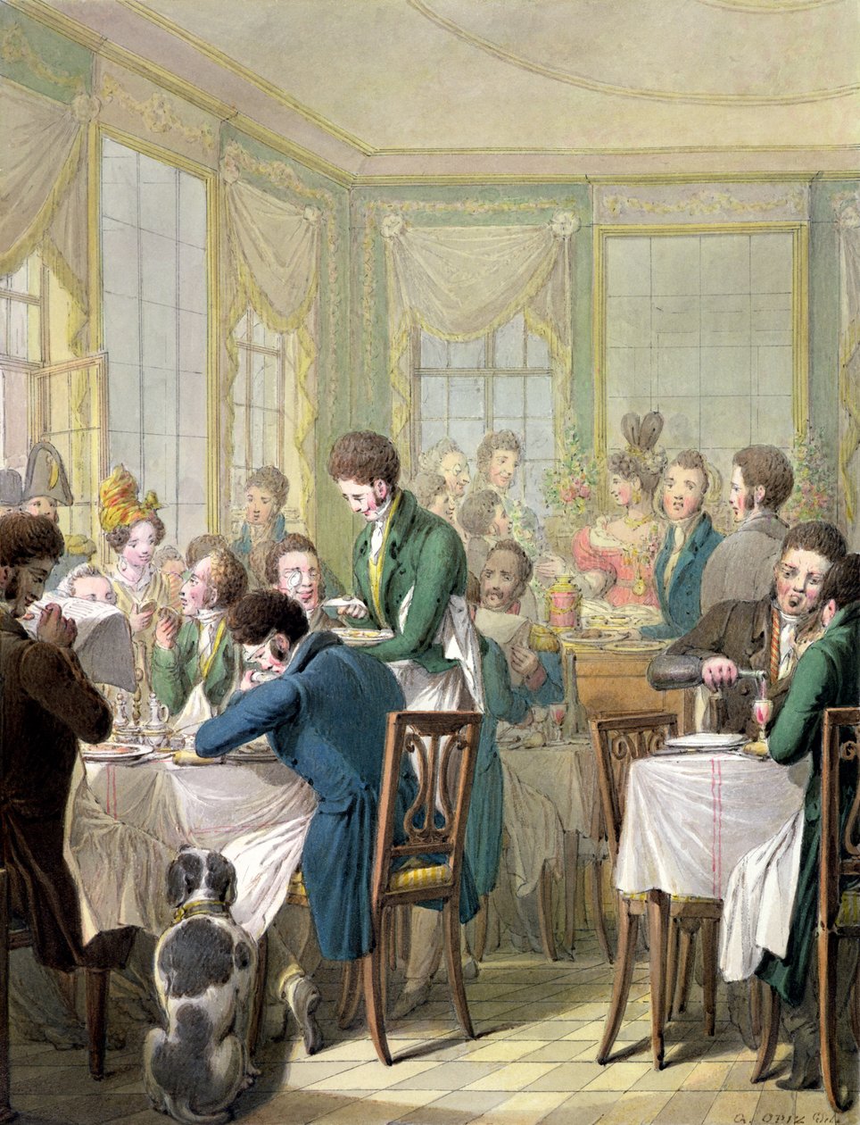 Restaurangen i Palais Royal, 1831 av Georg Emanuel Opitz