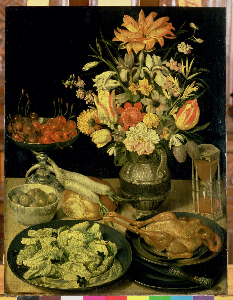 Stilleben med blommor (panel) av Georg Flegel