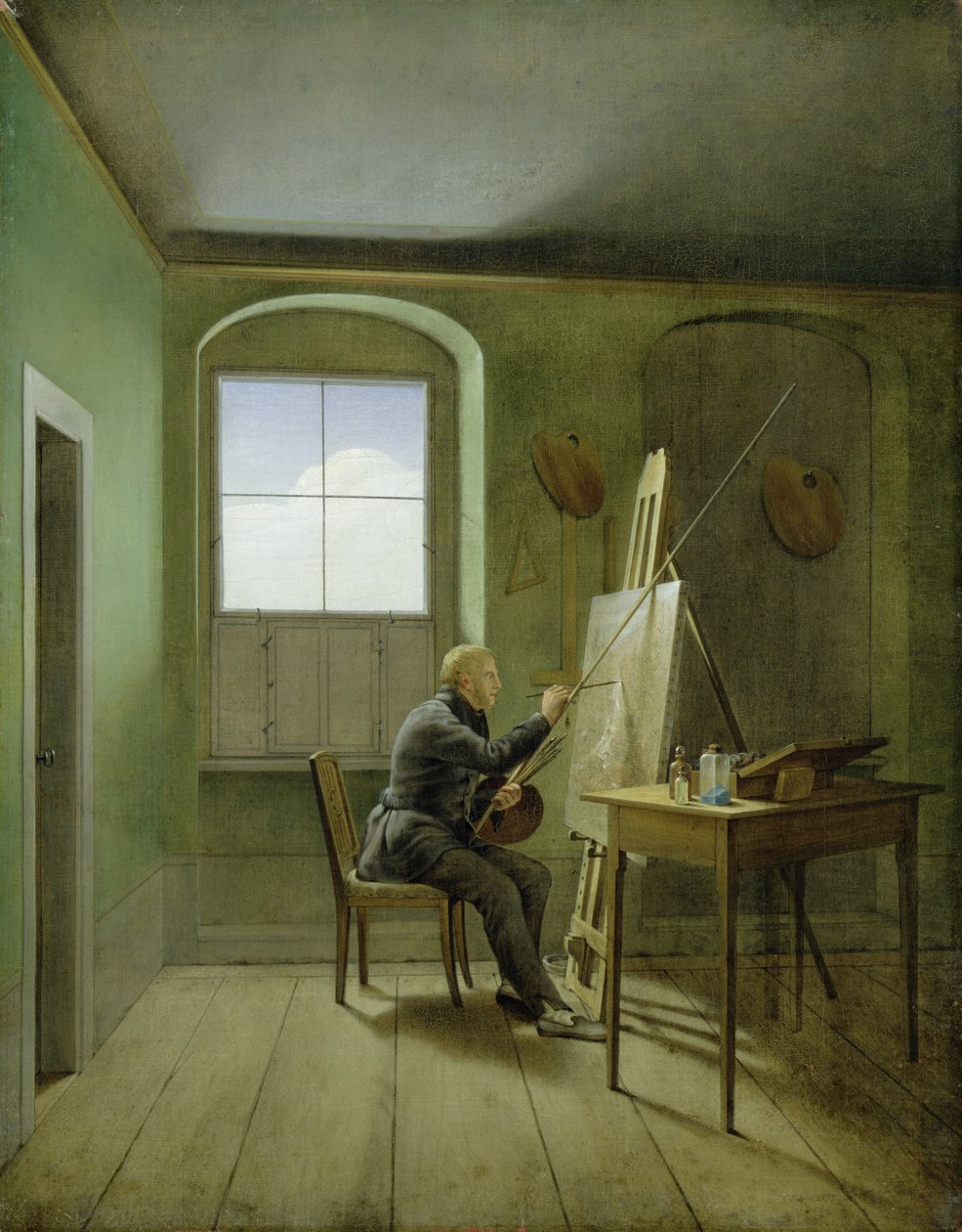 Caspar David Friedrich (1774-1840) i sin ateljé, 1811 av Georg Friedrich Kersting