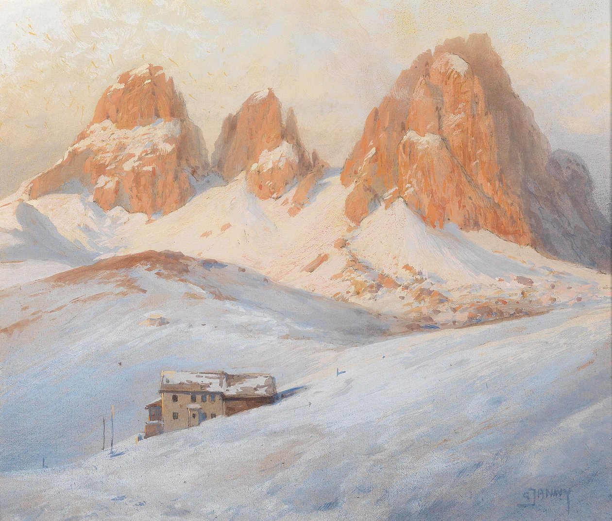  Langkofelgruppe und Sellajoch in den Dolomiten av Georg Janny