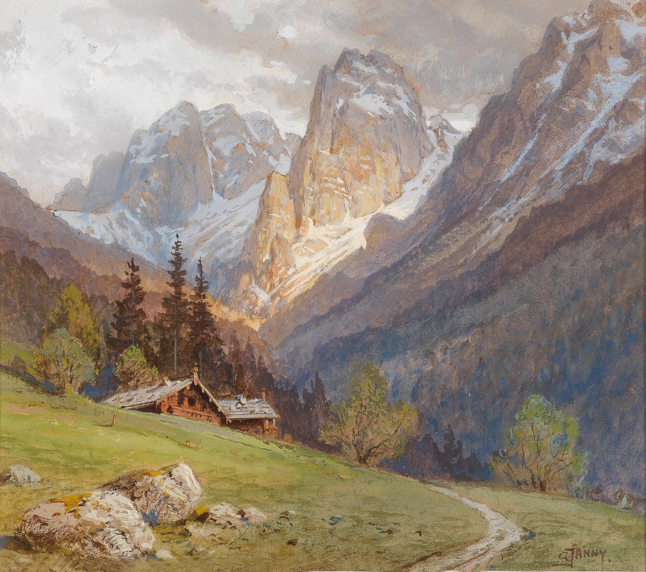 Den vilda Kaiser nära Kufstein av Georg Janny