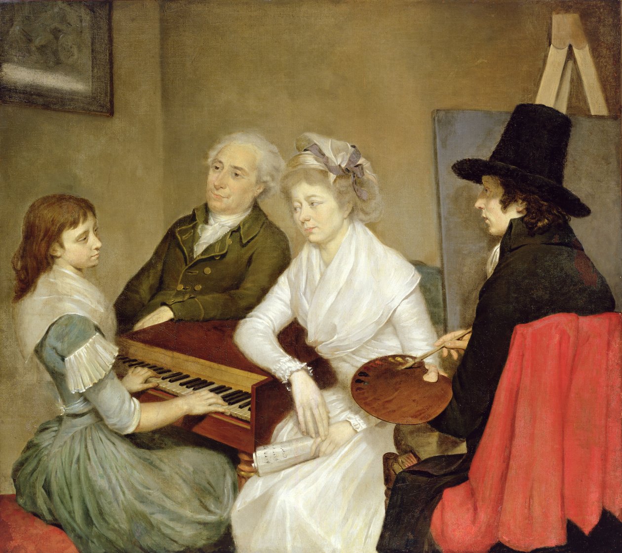 Självporträtt med familj av Georg Ludwig Eckhardt