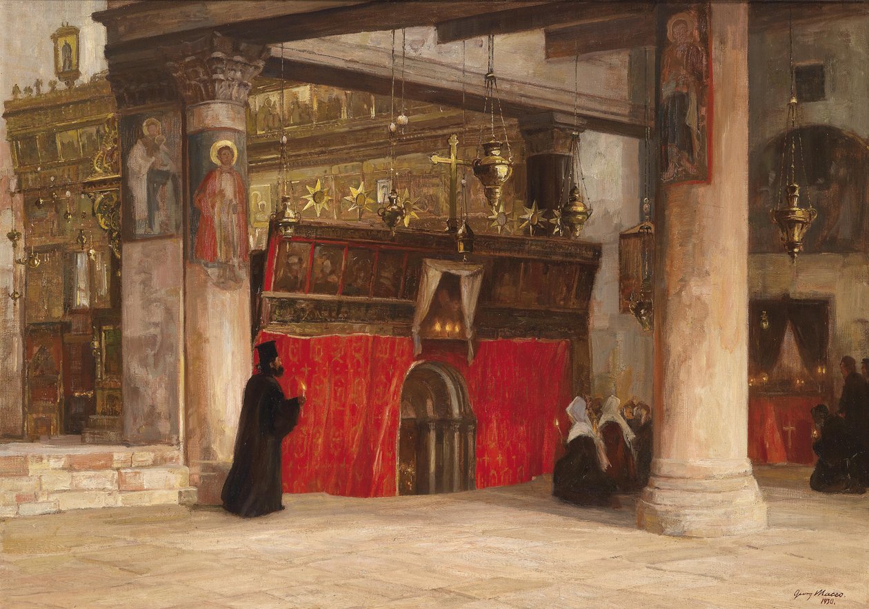 Utsikt över den ortodoxa kyrkan i Betlehem av Georg Macco