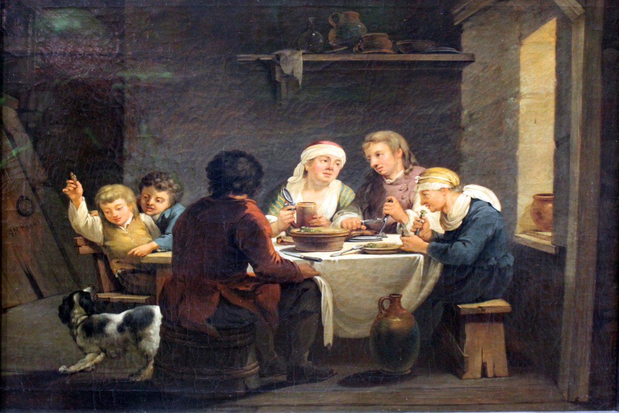 Familjen vid måltiden av Georg Melchior Kraus