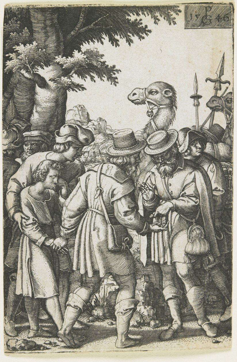 Josef såld till ismaeliterna, 1546 av Georg Pencz