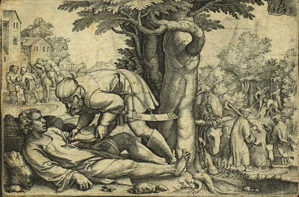 Den barmhärtige samariten av Georg Pencz