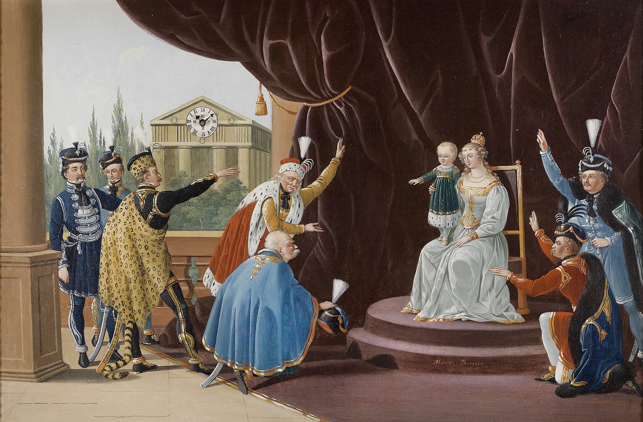 Biedermeier bildklocka Tronföljaren av Georg Vogel