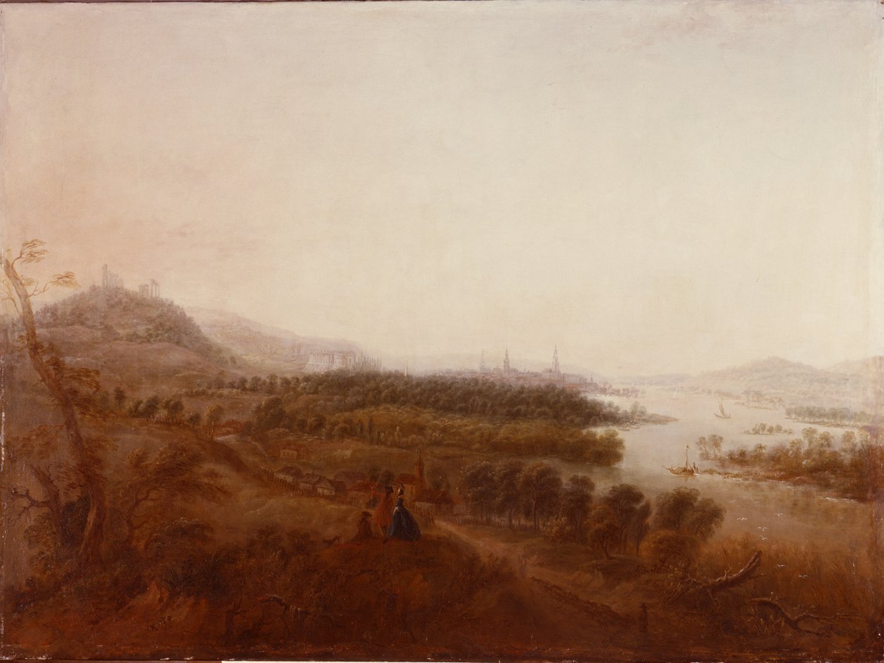 Utsikt från Schloss Sanssouci, Potsdam, 1750 av Georg Wenzeslaus von Knobelsdorff