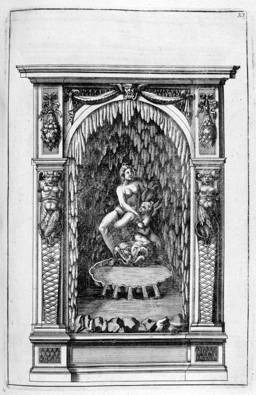 Fontän, grotta design, 1664. av Georg Andreas Bockler