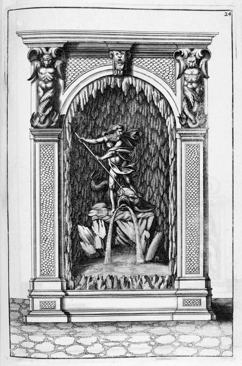 Fontän, grotta design, 1664. av Georg Andreas Bockler