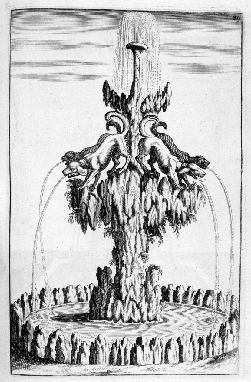 Fontän med hunddesign, 1664 av Georg Andreas Bockler