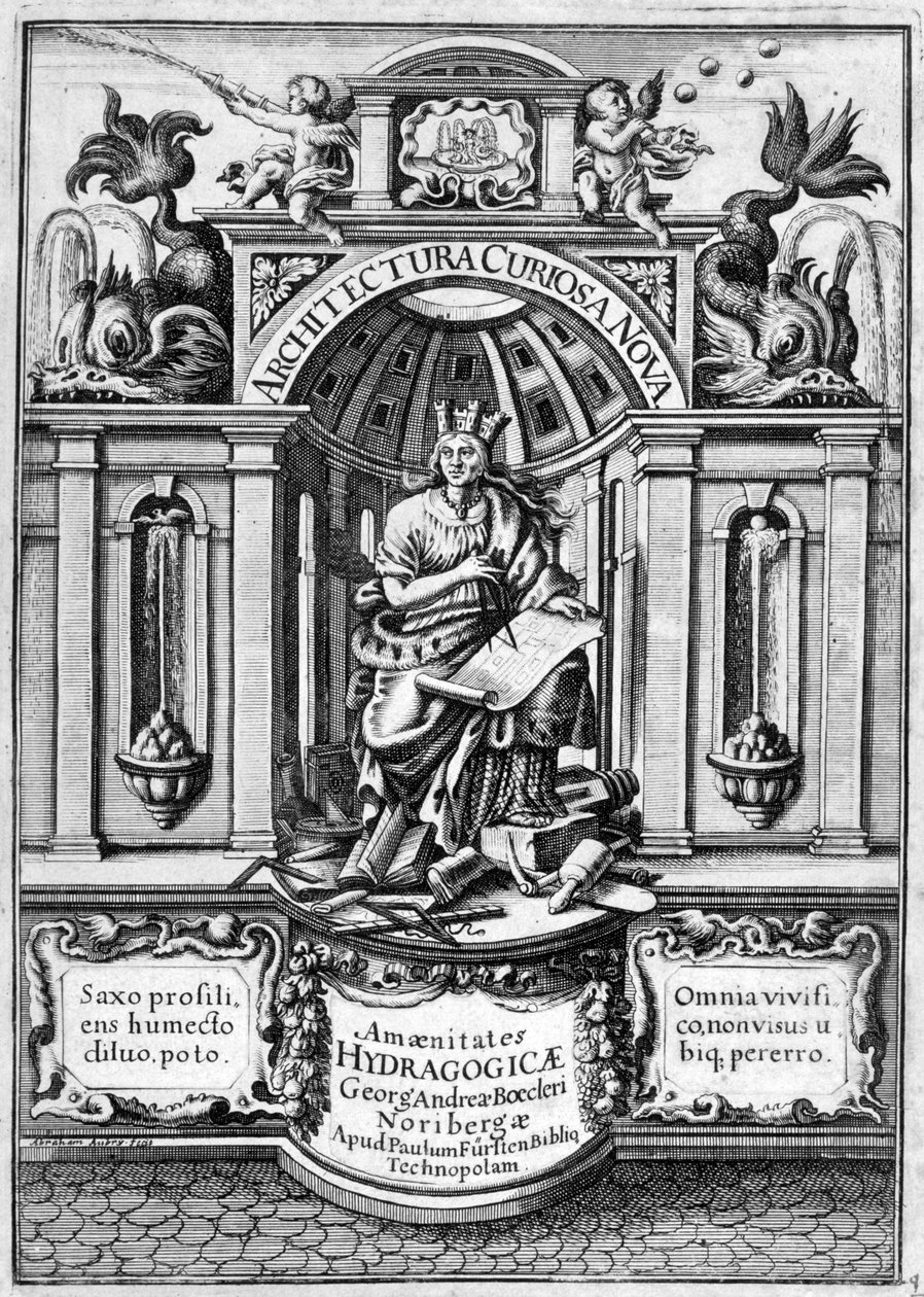 Framsidan av Architectura Curiosa Nova, 1664 av Georg Andreas Bockler