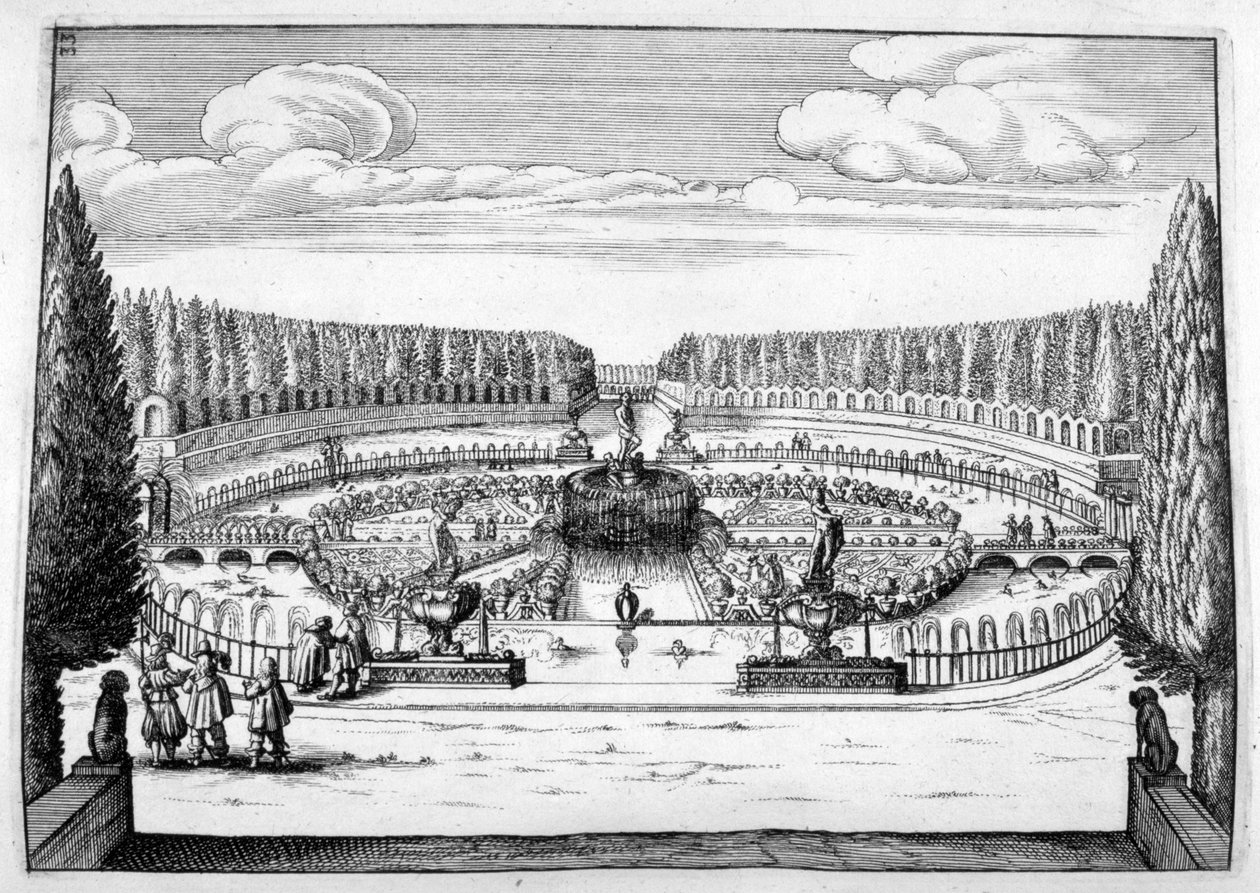 Prydnadsfontän och trädgårdsdesign, 1664 av Georg Andreas Bockler