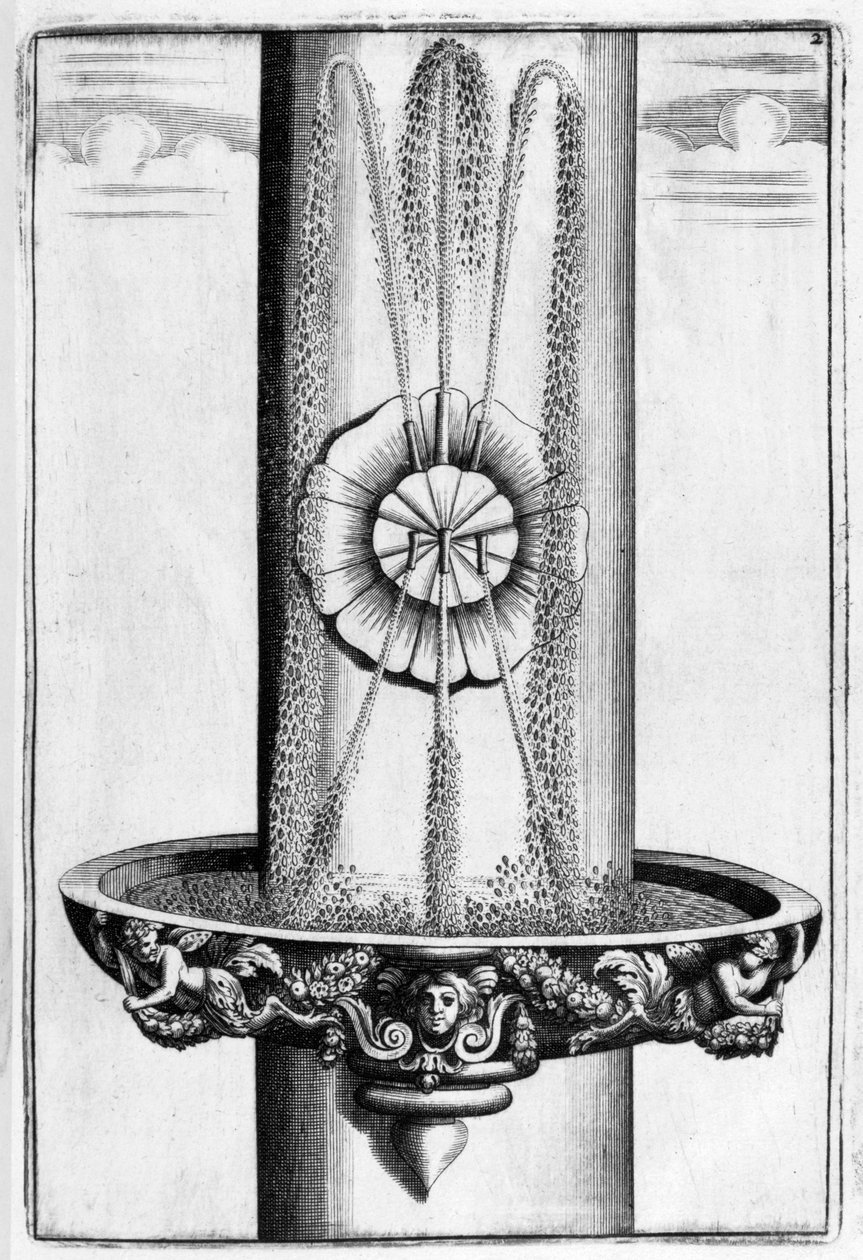 Dekorativ fontändesign, 1664 av Georg Andreas Bockler
