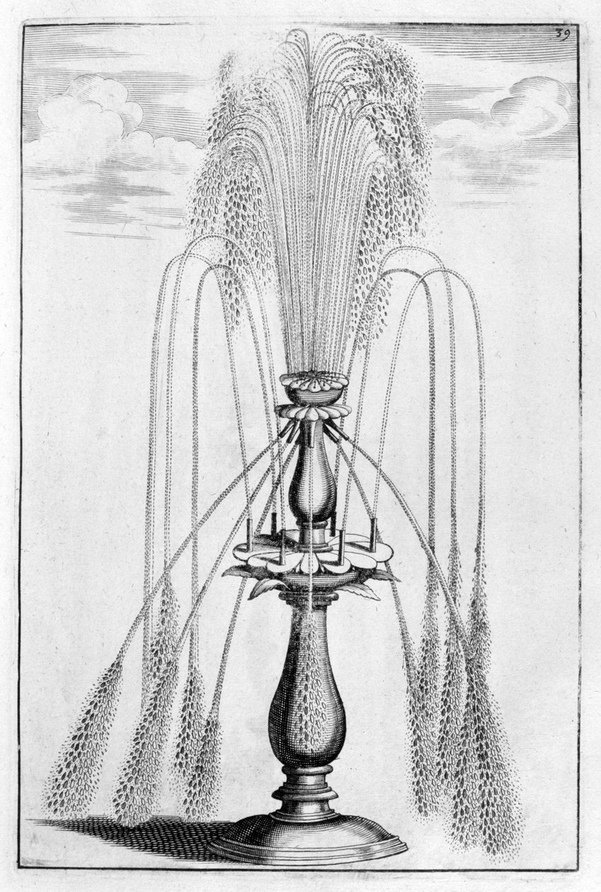 Dekorativ fontändesign, 1664 av Georg Andreas Bockler