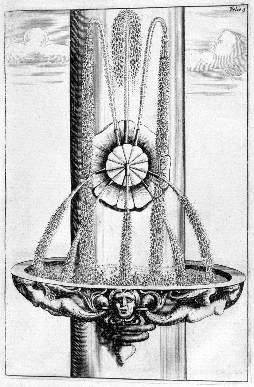 Dekorativ fontändesign, 1664 av Georg Andreas Bockler