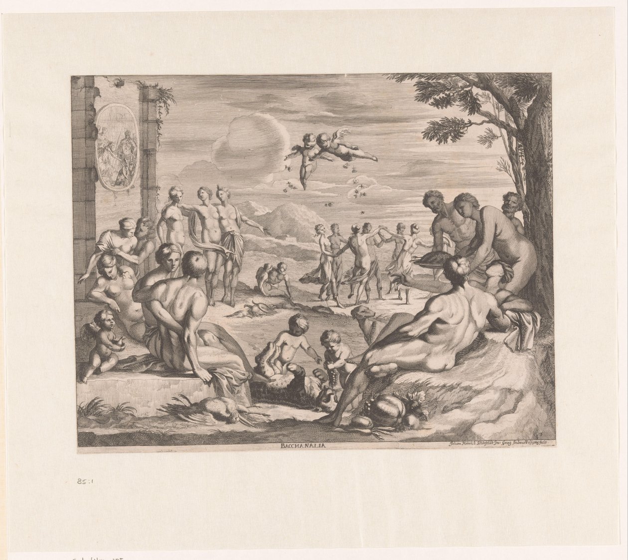 Bacchanal Bacchanalia (titel på objekt) av Georg Andreas Wolfgang