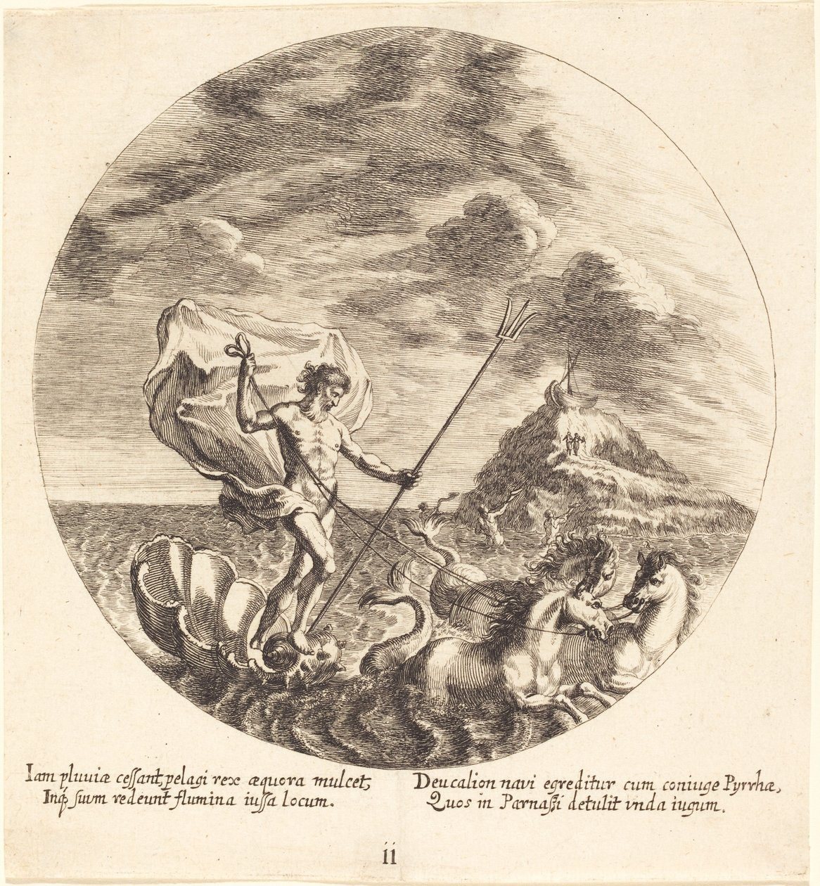 Deucalion och Pyrrha Land på Parnassus av Georg Andreas Wolfgang the Elder