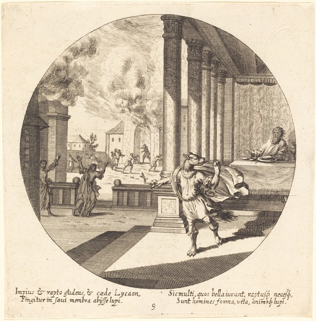 Jove förvandlar Lycaon till en varg av Georg Andreas Wolfgang the Elder