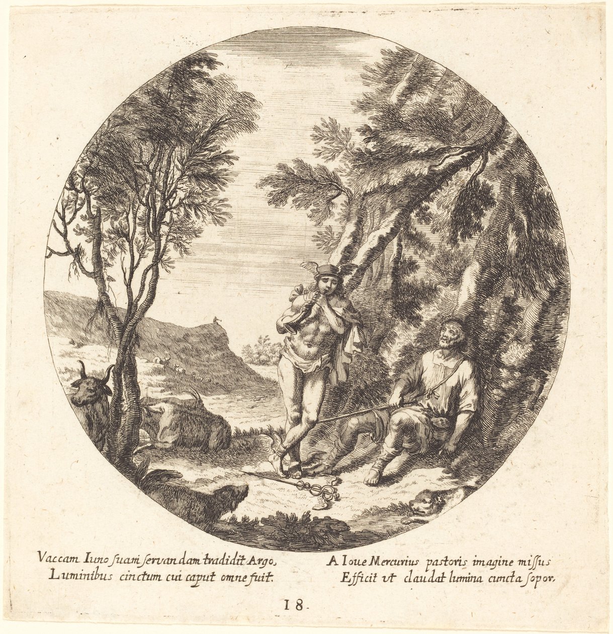 Mercury Lulling Argos till sömn av Georg Andreas Wolfgang the Elder