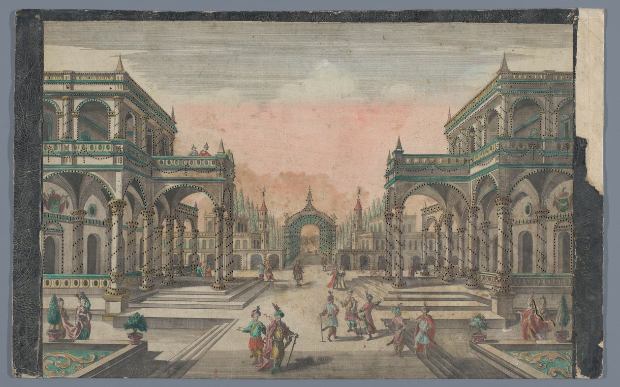Vy över en aveny mot en cypressträdgård i Konstantinopel Lust-Gänge des Groß-Sultans gegen dem Cypressen Garten av Georg Balthasar Probst (possibly)