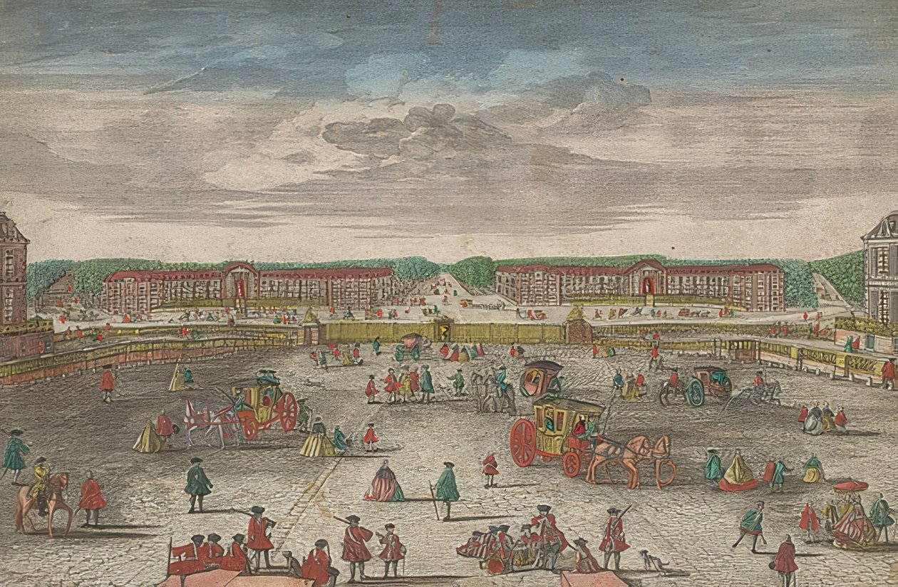 Utsikt över stallet i slottet i Versailles av Georg Balthasar Probst