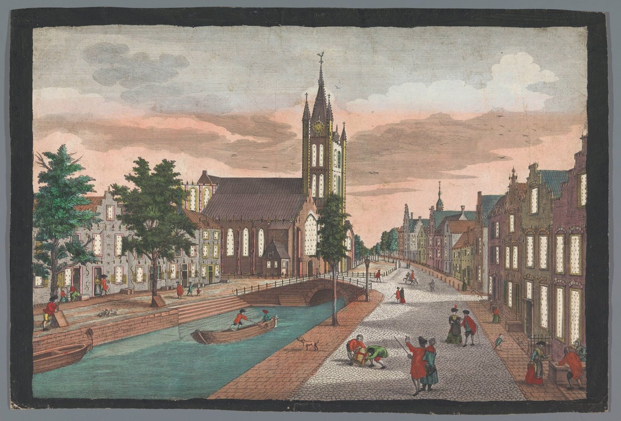 Utsikt över den gamla kyrkan i Delft Prospect der Alten Kirche, der Stadt Delft (titel på objekt) av Georg Balthasar Probst