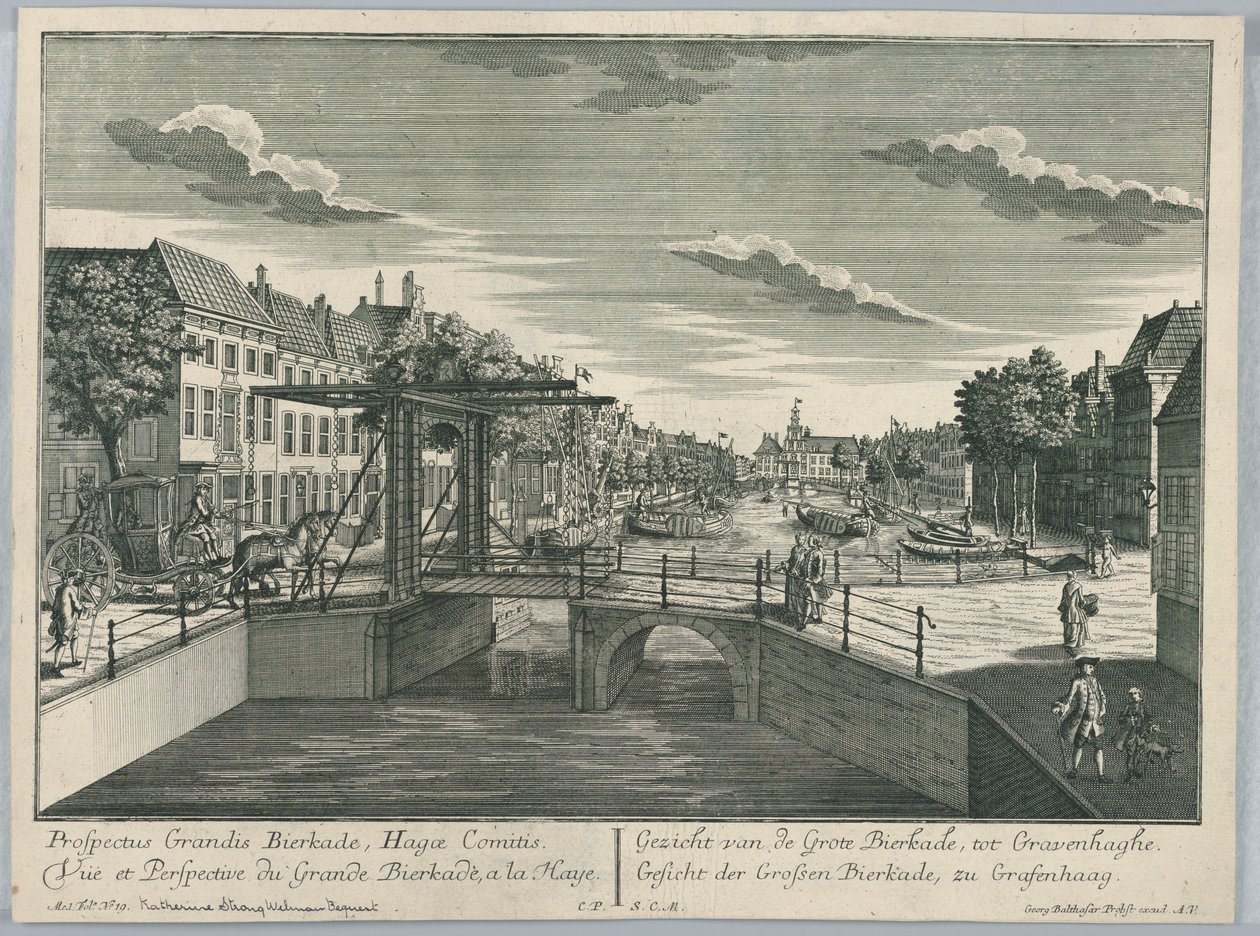 Peep-show, Utsikt över den stora Bierkade, Haag av Georg Balthasar Probst