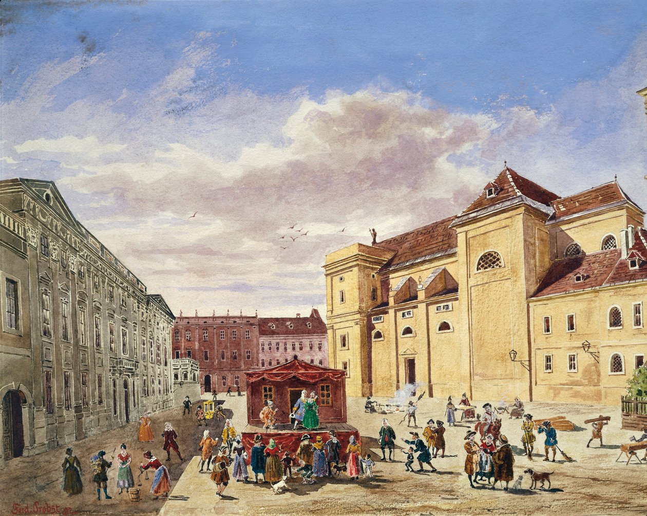 Utsikt över Freyung, Wien av Georg Balthasar Probst