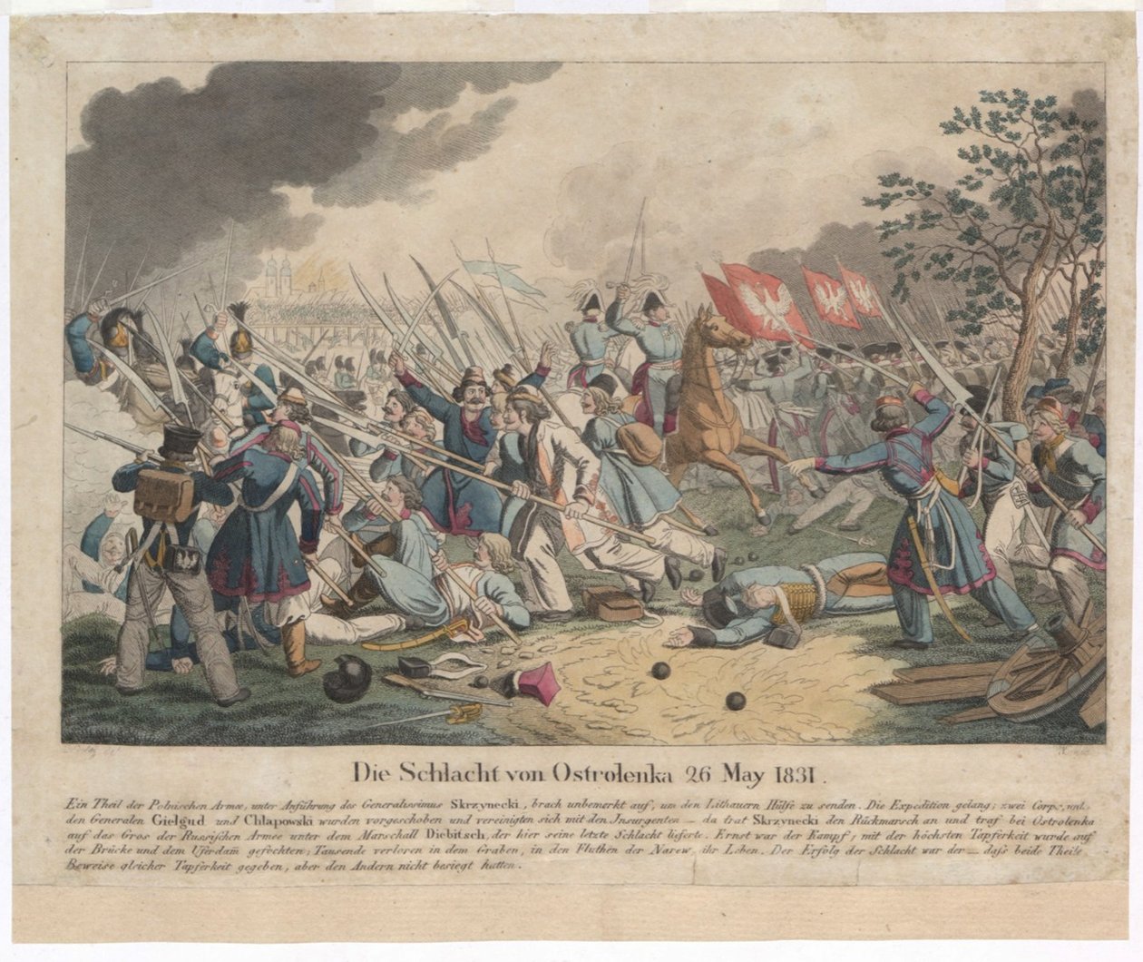 Slaget vid Ostroleka den 26 maj 1831 av Georg Benedikt Wunder