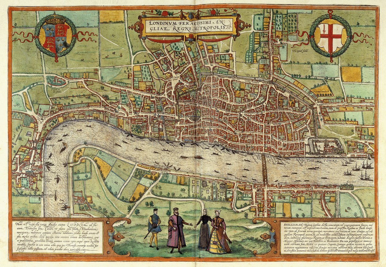 En utsikt över London, 1613 av Georg Braun