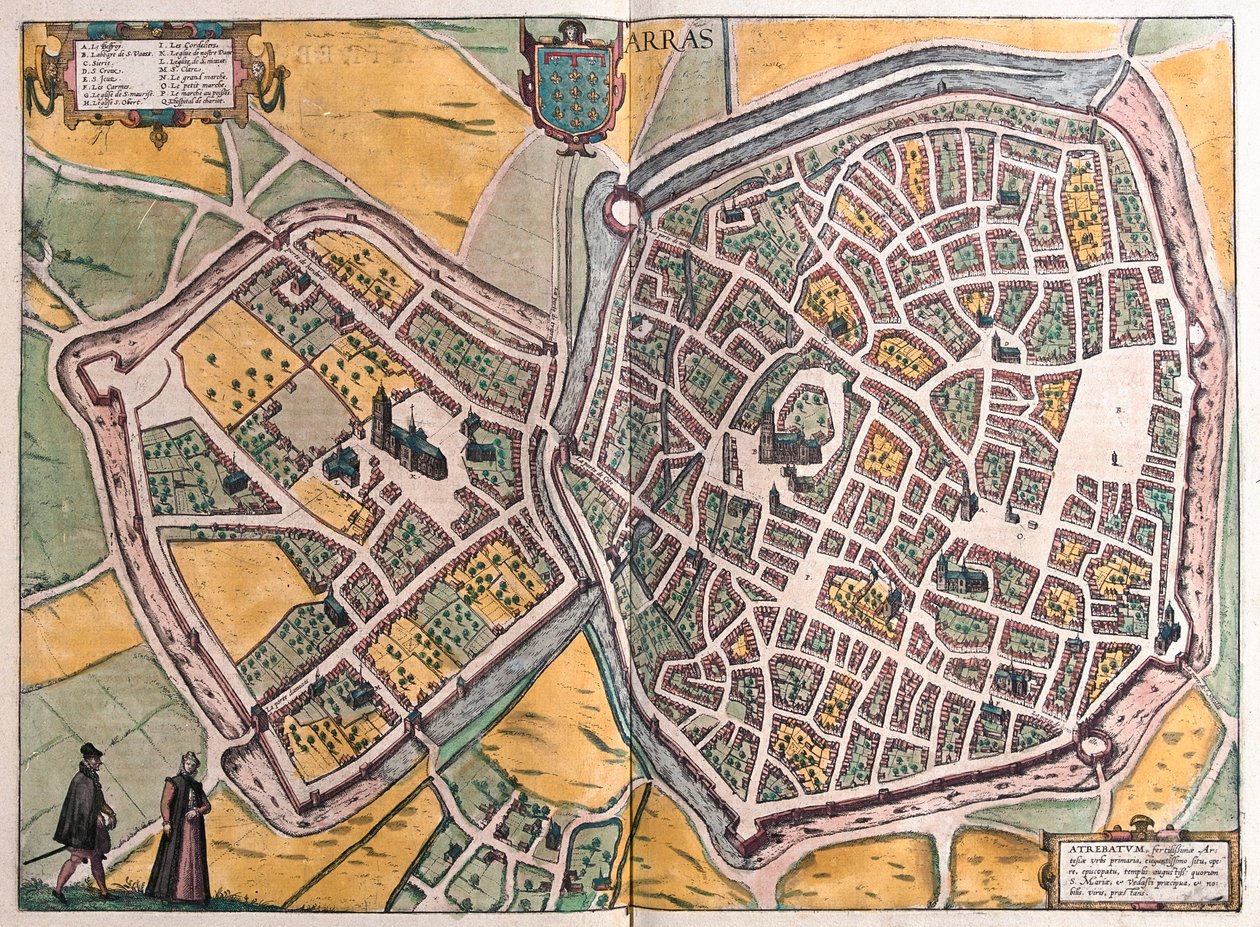 Arras, Calais - Nordfrankrike - i "Civitates Orbis Terrarum" av Georg Braun, Köln 1617 av Georg Braun