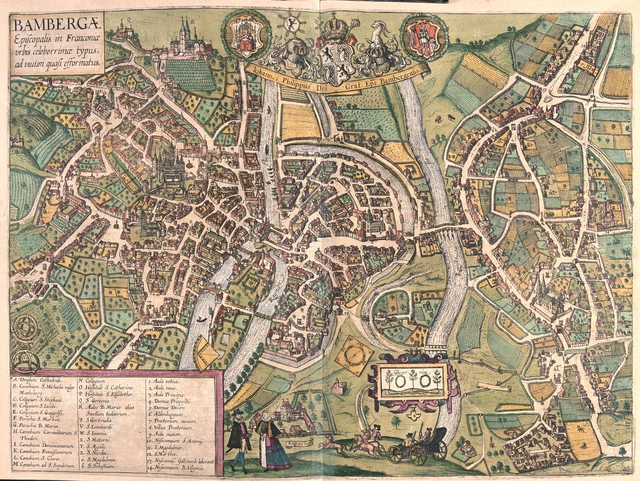 Bambergen, Tyskland - i "Civitates Orbis Terrarum" av Georg Braun, Köln 1617 av Georg Braun