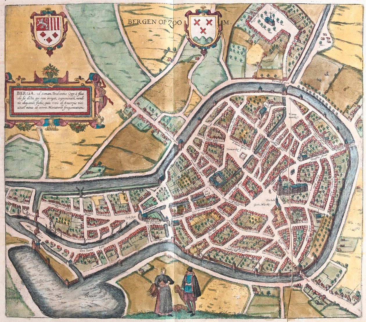 Bergen, Norge, i "Civitates Orbis Terrarum" av Georg Braun, Köln 1617 av Georg Braun