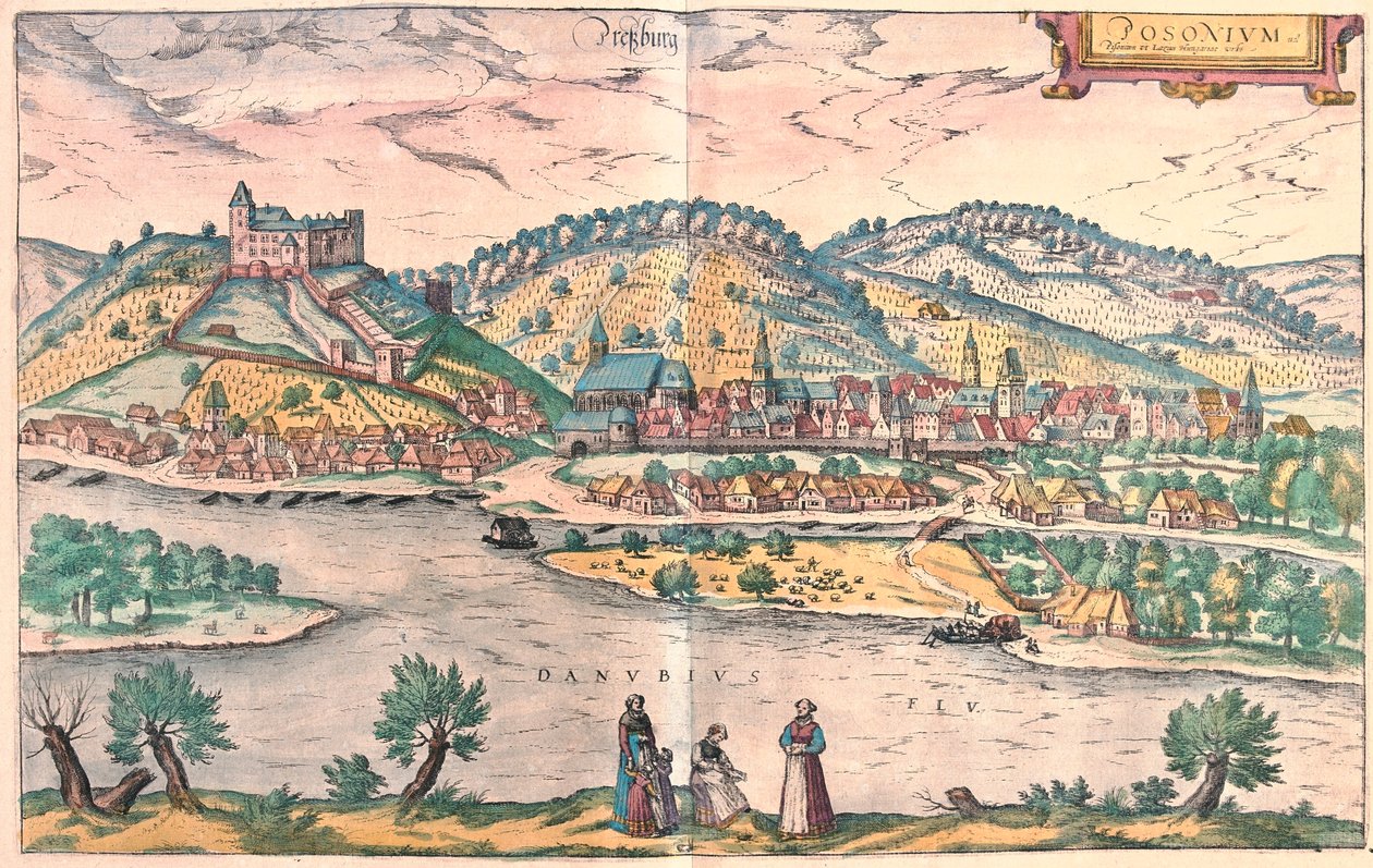 Bratislava, Slovakien - i "Civitates Orbis Terrarum" av Georg Braun, Köln 1617 av Georg Braun