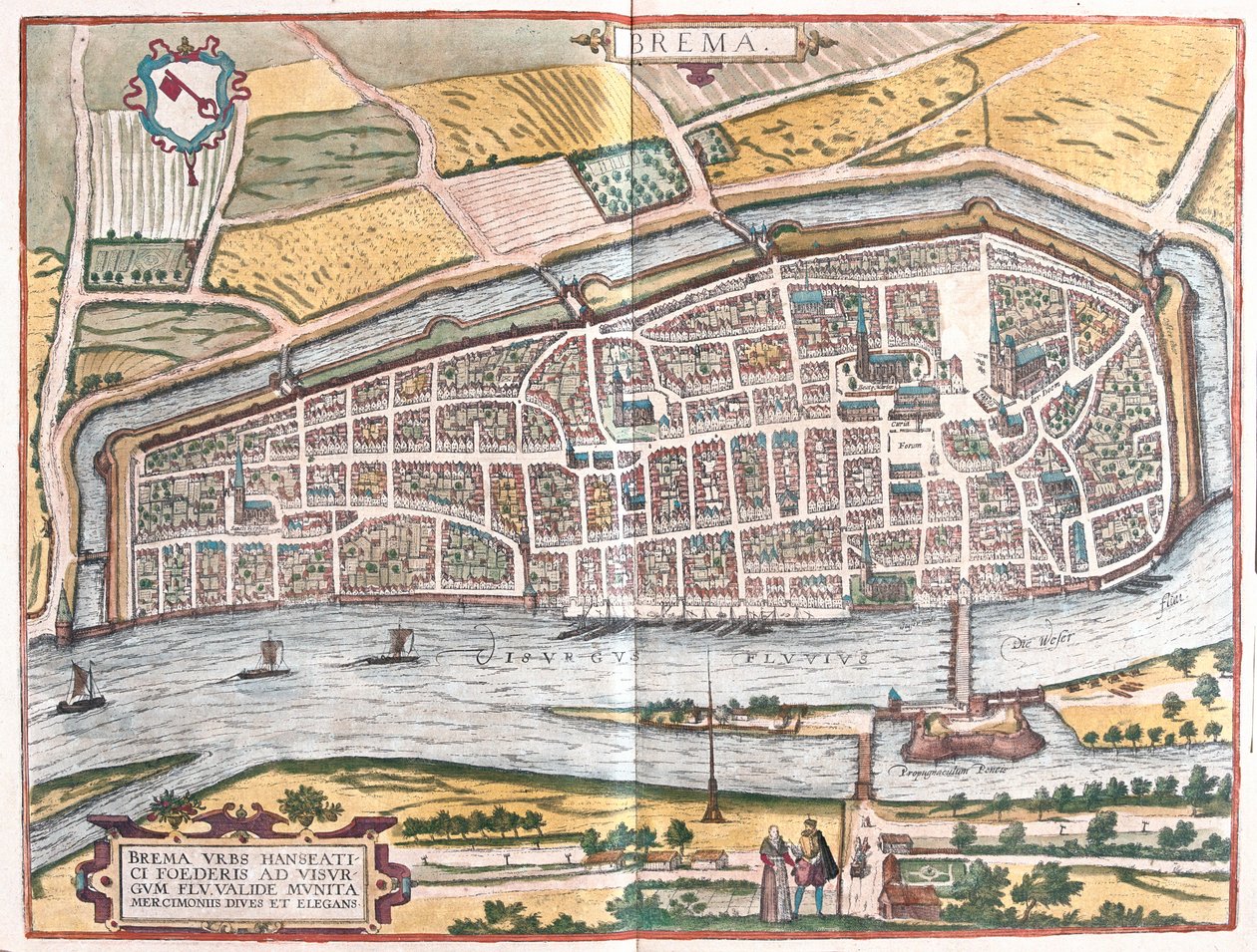 Bremen, Tyskland - i "Civitates Orbis Terrarum" av Georg Braun, Köln 1617 av Georg Braun