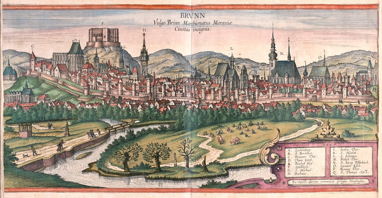 Brno (Moravia), Tjeckien - i "Civitates Orbis Terrarum" av Georg Braun, Köln 1617 av Georg Braun