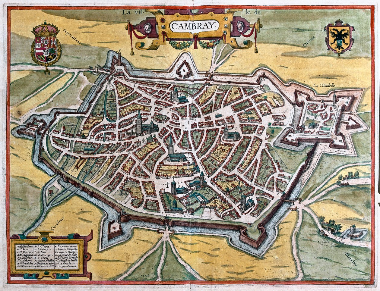 Cambrai, Frankrike - i "Civitates Orbis Terrarum" av Georg Braun, Köln 1617 av Georg Braun