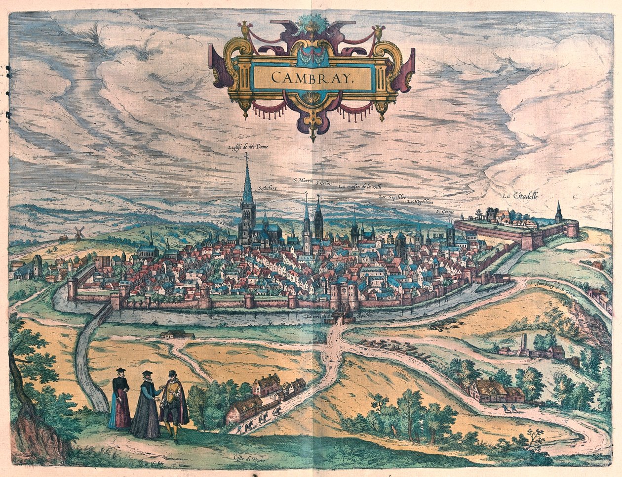 Cambrai, Frankrike - i "Civitates Orbis Terrarum" av Georg Braun, Köln 1617 av Georg Braun