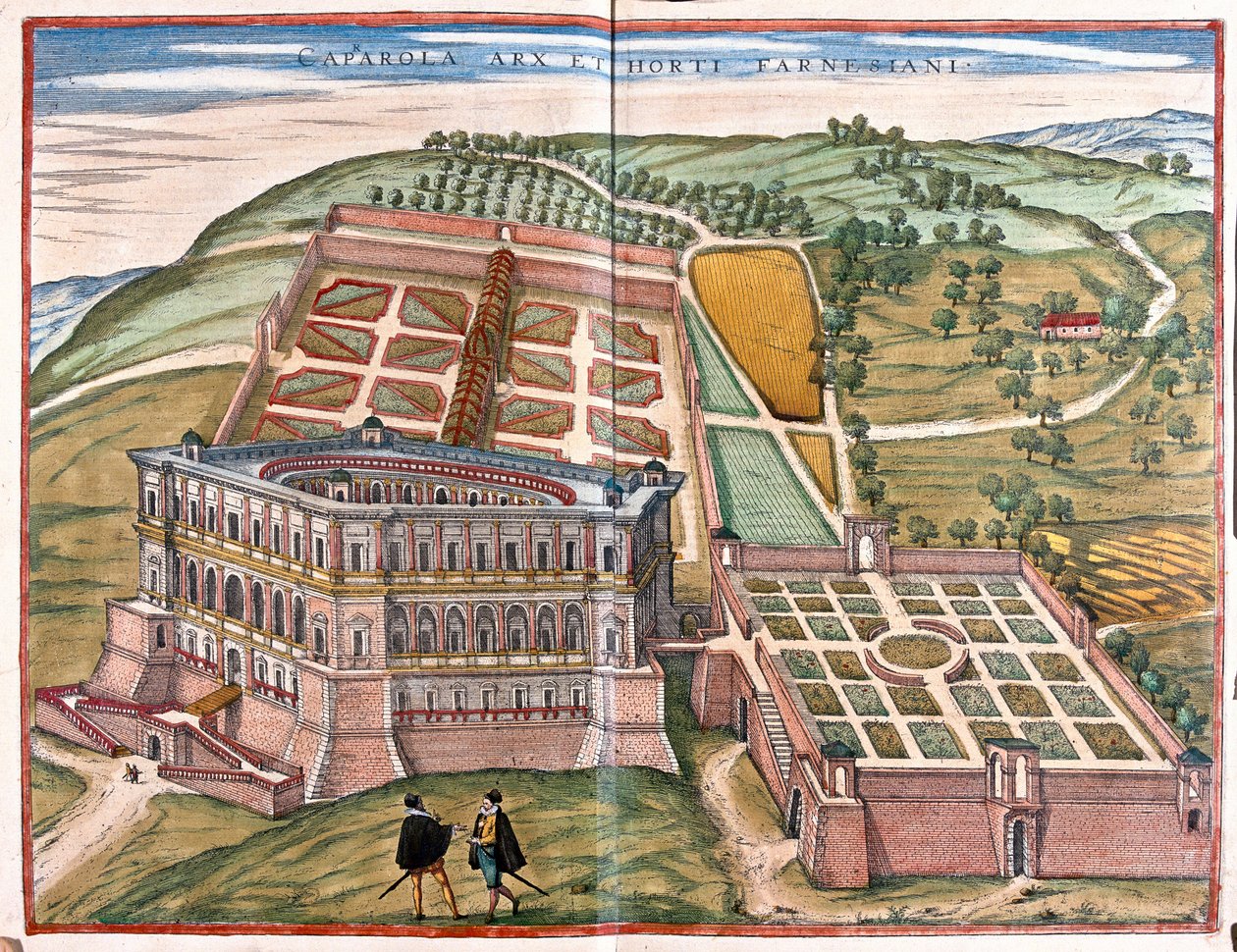 Caprarola och trädgårdarna, Italien - i "Civitates Orbis Terrarum" av Georg Braun, Köln 1617 av Georg Braun