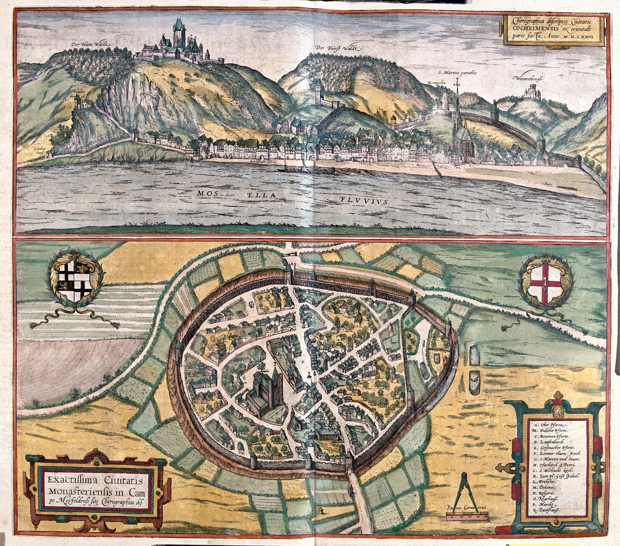 Cochem, Tyskland - i "Civitates Orbis Terrarum" av Georg Braun, Köln 1617 av Georg Braun