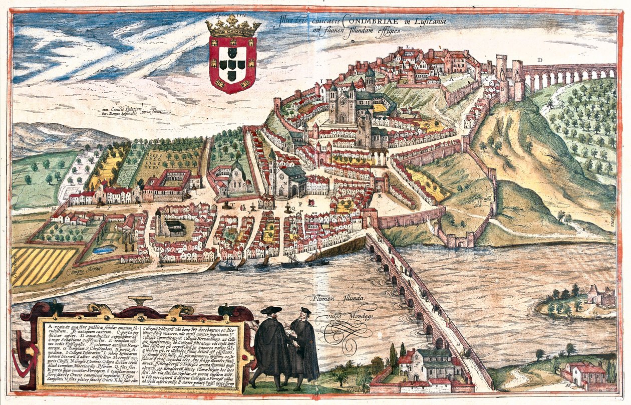 Coimbra, Portugal - i "Civitates Orbis Terrarum" av Georg Braun, Köln 1617 av Georg Braun