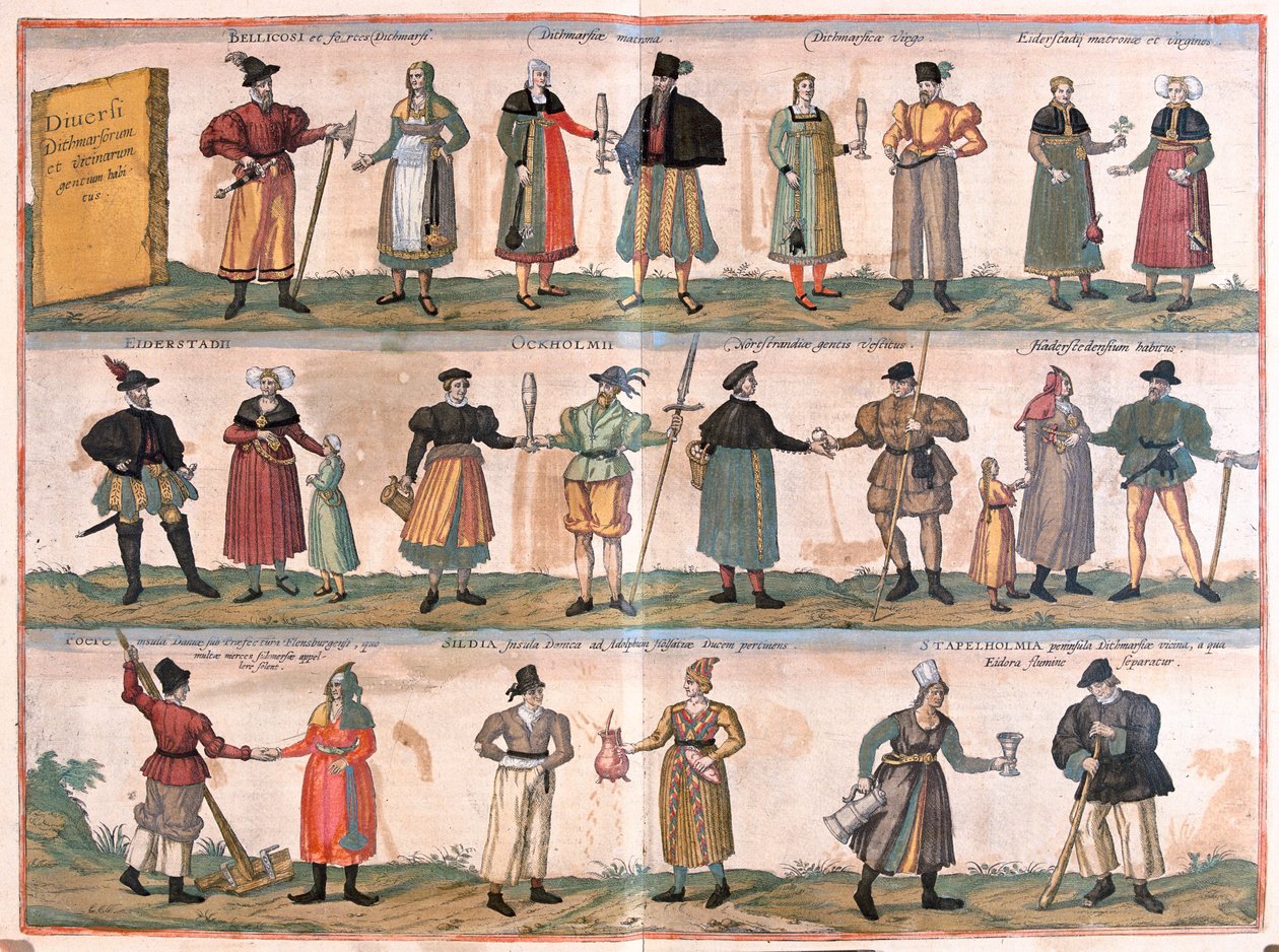 Dräkter för män och kvinnor - i "Civitates Orbis Terrarum" av Georg Braun, Köln 1617 av Georg Braun