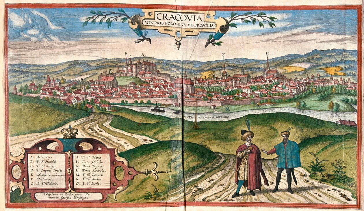 Kraków,Polen - i "Civitates Orbis Terrarum" av Georg Braun, Köln 1617 av Georg Braun
