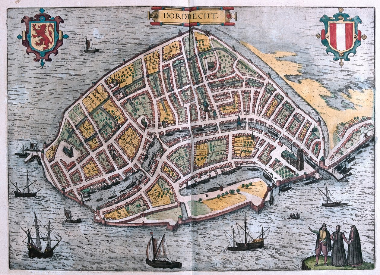 Dordrecht, Nederländerna - i "Civitates Orbis Terrarum" av Georg Braun, Köln 1617 av Georg Braun