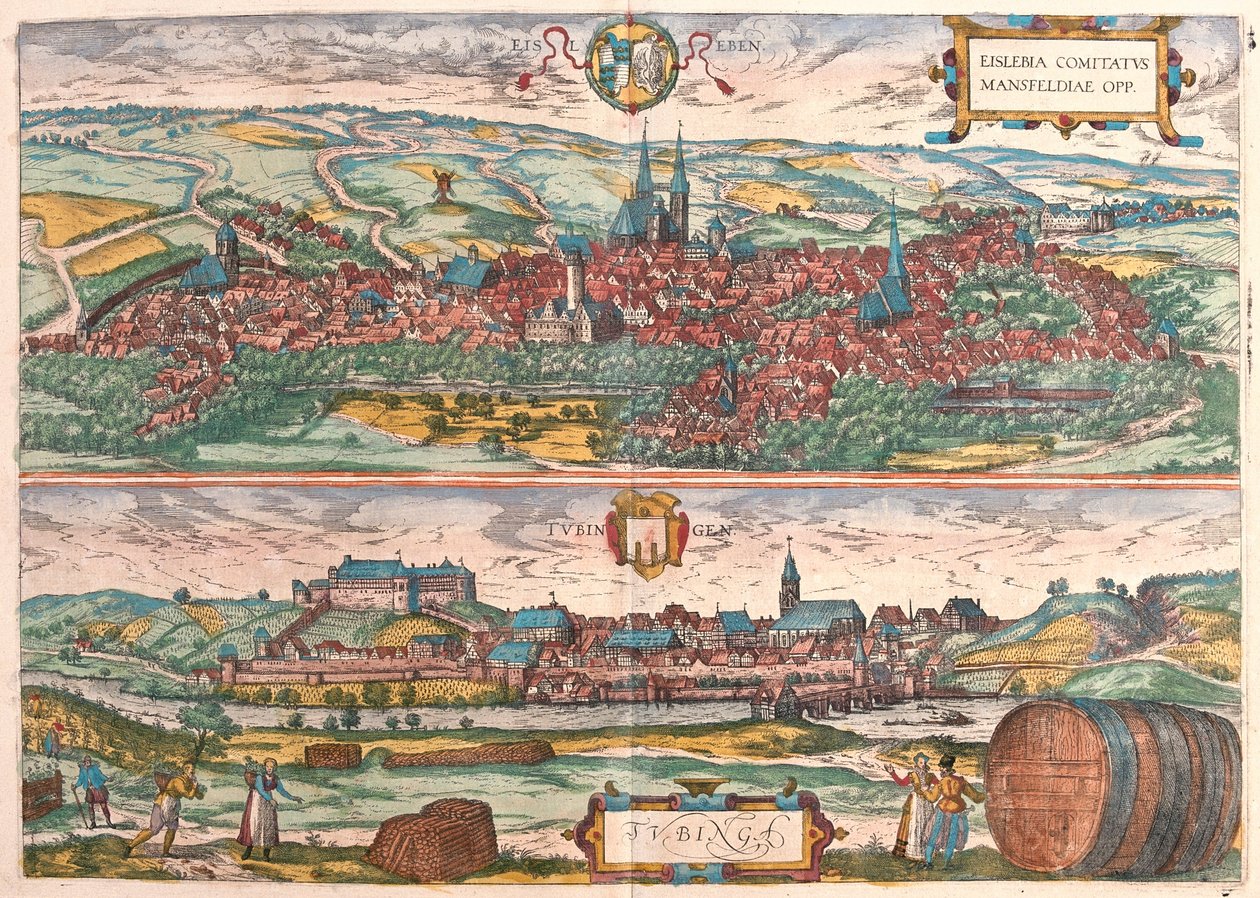 Eisleben, Tyskland - i "Civitates Orbis Terrarum" av Georg Braun, Köln 1617 av Georg Braun