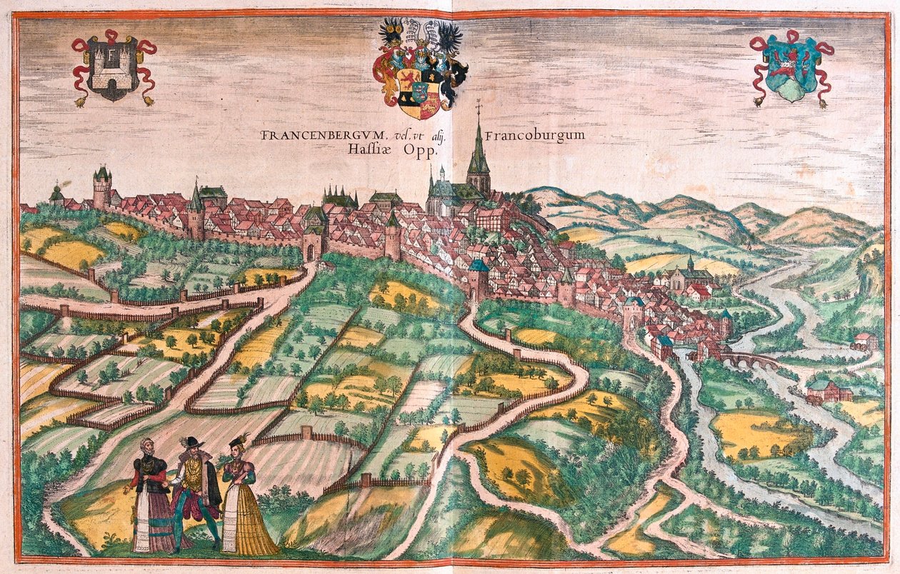 Frankenberg, Nederländerna - i "Civitates Orbis Terrarum" av Georg Braun, Köln 1617 av Georg Braun