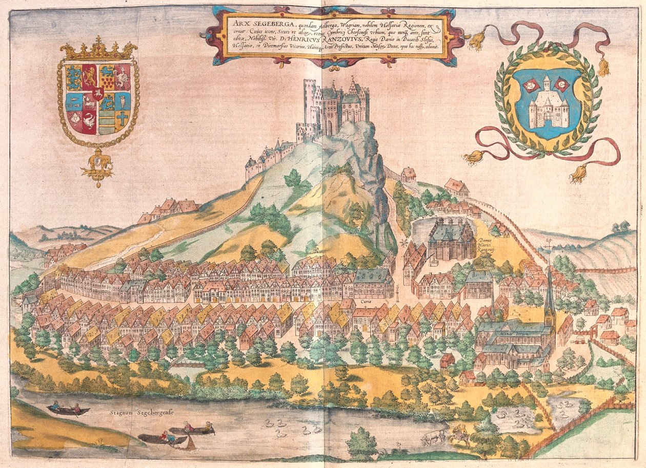 Inbunden, Segeberg, Tyskland - i "Civitates Orbis Terrarum" av Georg Braun, Köln 1617 av Georg Braun