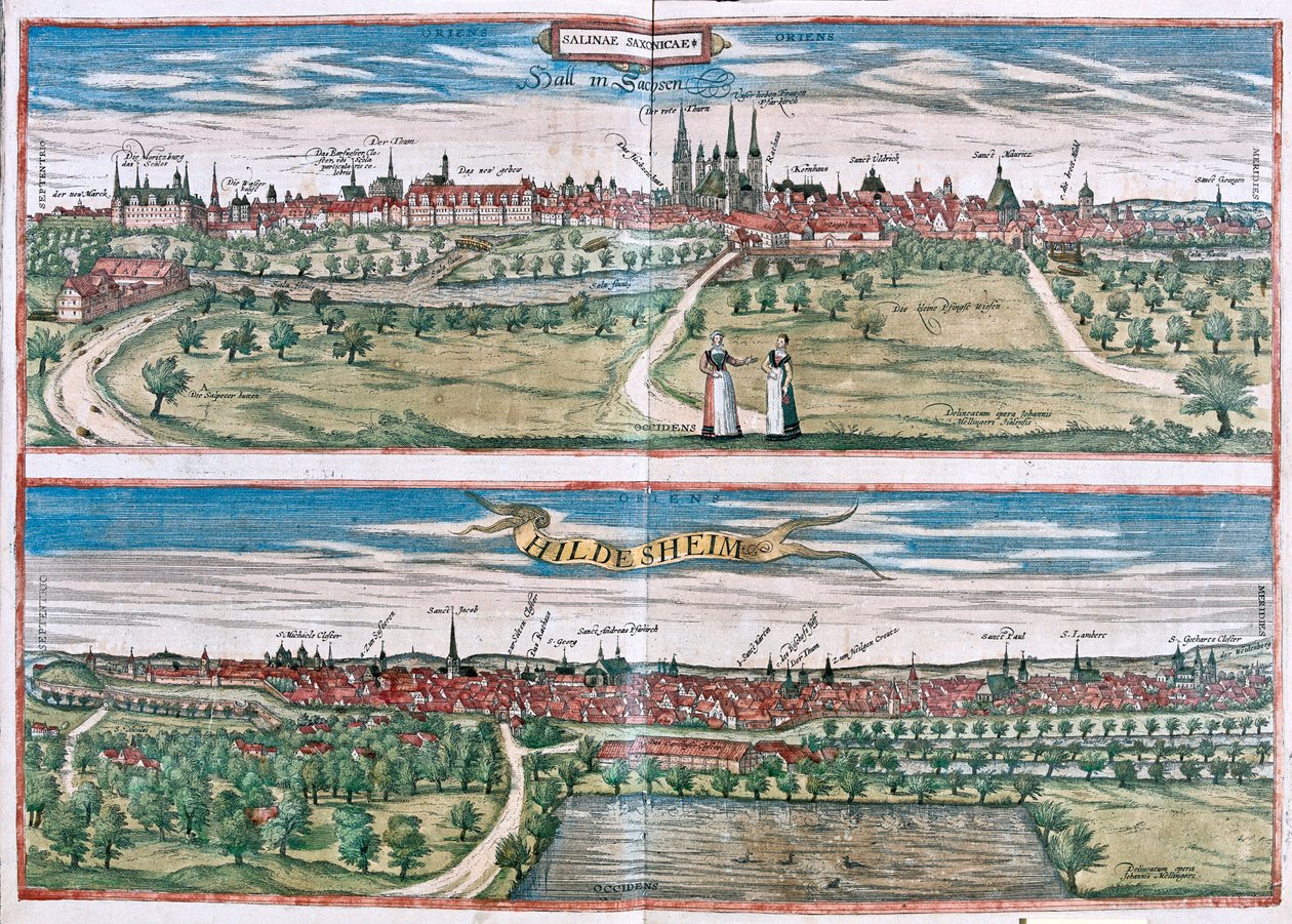 Hildescheim, Tyskland - i "Civitates Orbis Terrarum" av Georg Braun, Köln 1617 av Georg Braun