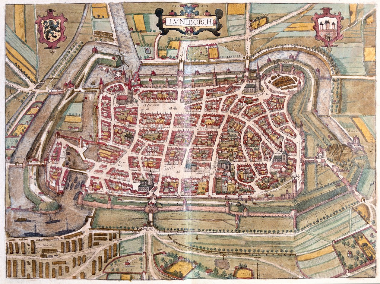 Luneburg, Tyskland - i "Civitates Orbis Terrarum" av Georg Braun, Köln 1617 av Georg Braun